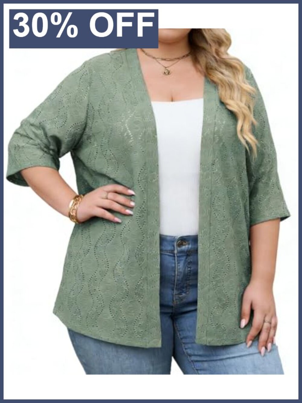 Womens Plus Size Lightweight Open Front Cardigan V-Neck Half Sleeve Summer
